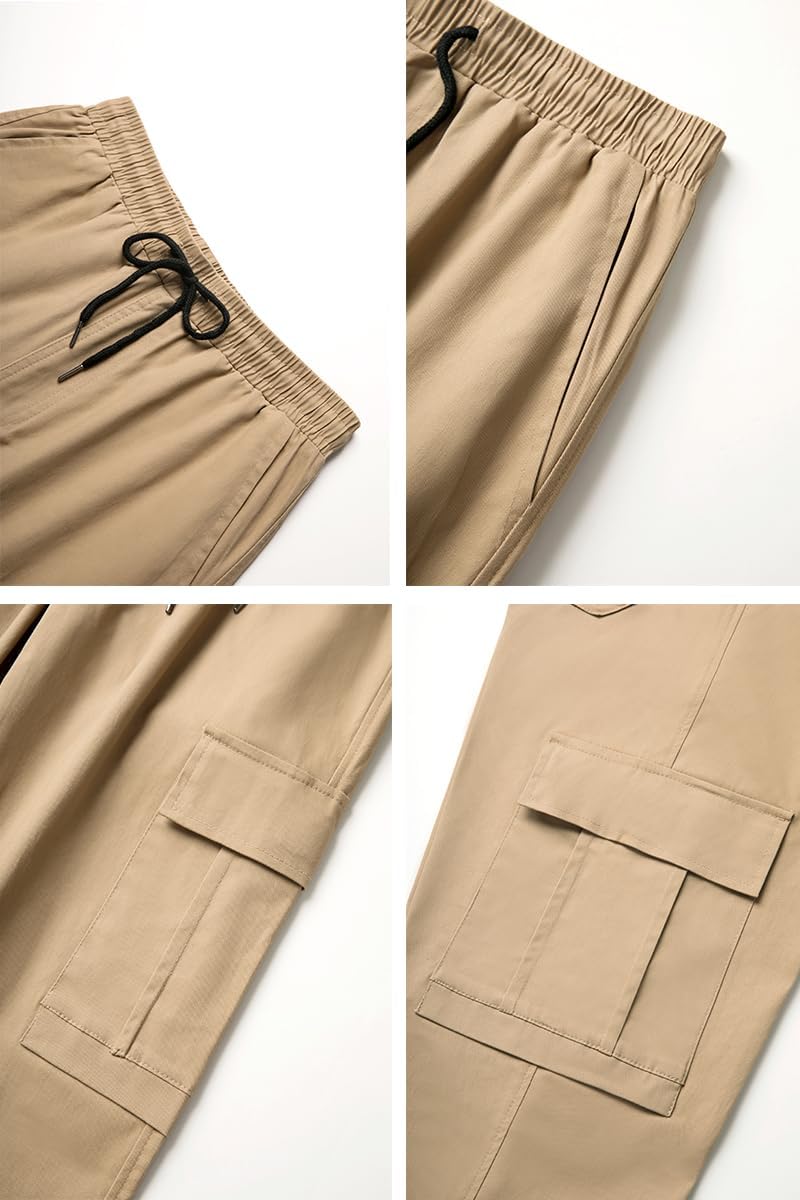 THWEI Mens Cargo Pants Casual Baggy Drawstring Loose Fit Hip Hop Pants with Pockets - Image 5