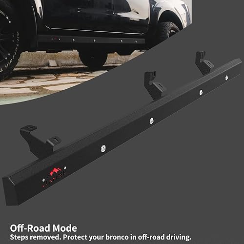 Miniatura 3 de Estribos para Ford Bronco 2021-2024 de 2 puertas (no para deporte), escalones laterales negros texturizados de arena con escalones extraíbles de 5.6