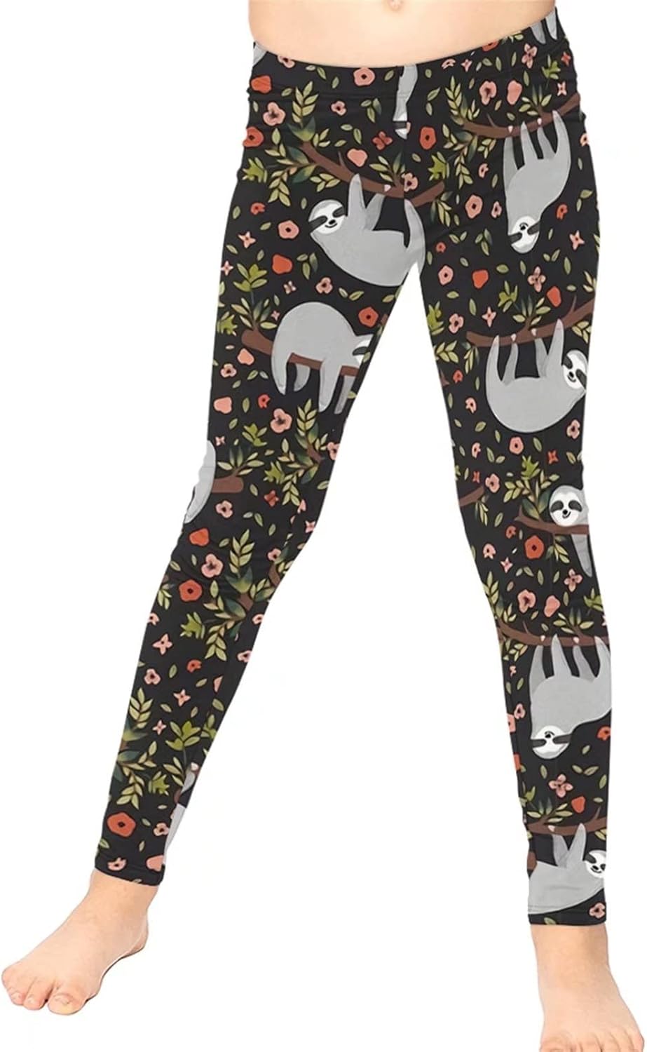 Girl’s Leggings Athletic Dance Workout Running Yoga Pants for Kids Girls Ankle Length Tights 4-13 Years