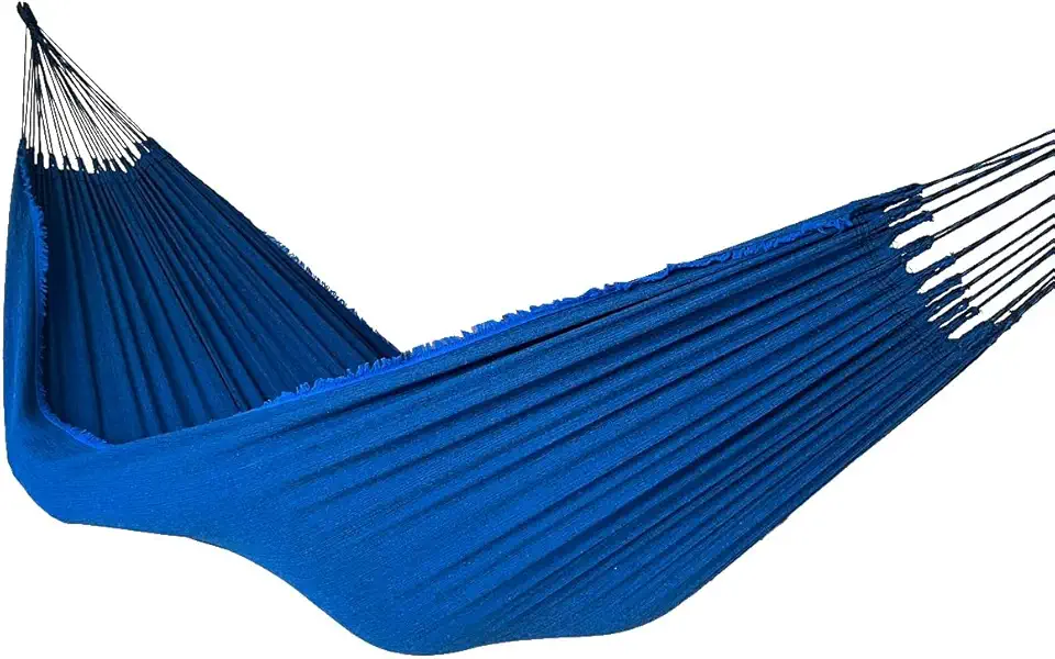 Rede De Dormir Descanso Casal Jeans Life Premium Reforçada (Azul)