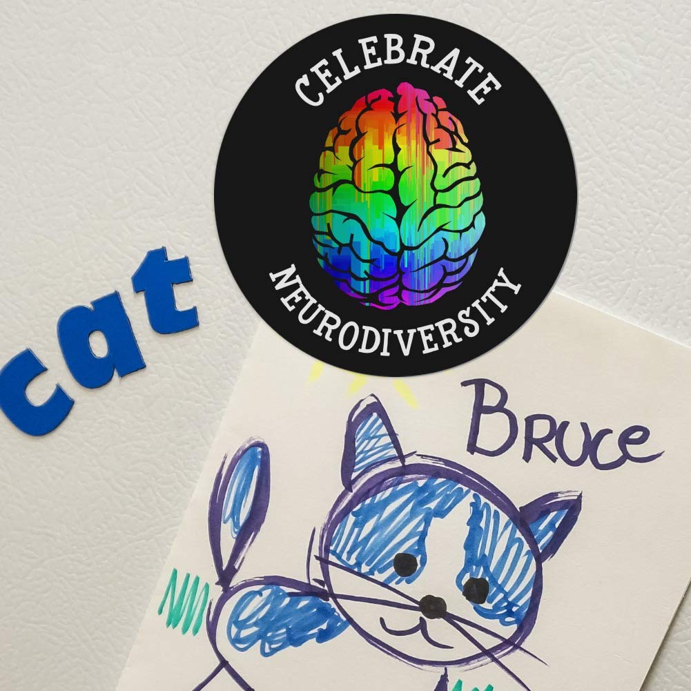 Brain Design Car Magnet - 5.5 Inch Refrigerator & Locker Magnet USA Made