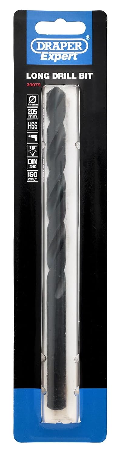 Draper 39079 Expert HSS Extra Long Drill Bit, 12.5mm Ø x 200mm