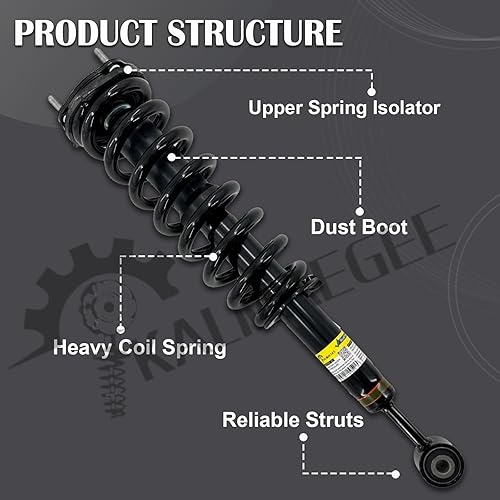 Miniatura 5 de 2 amortiguadores delanteros compatibles con Lexus GX470 4.7L 2003-2009, para Toyota Land Cruiser Prado 120 2003-2009, 48510-69195, 48510-69415,