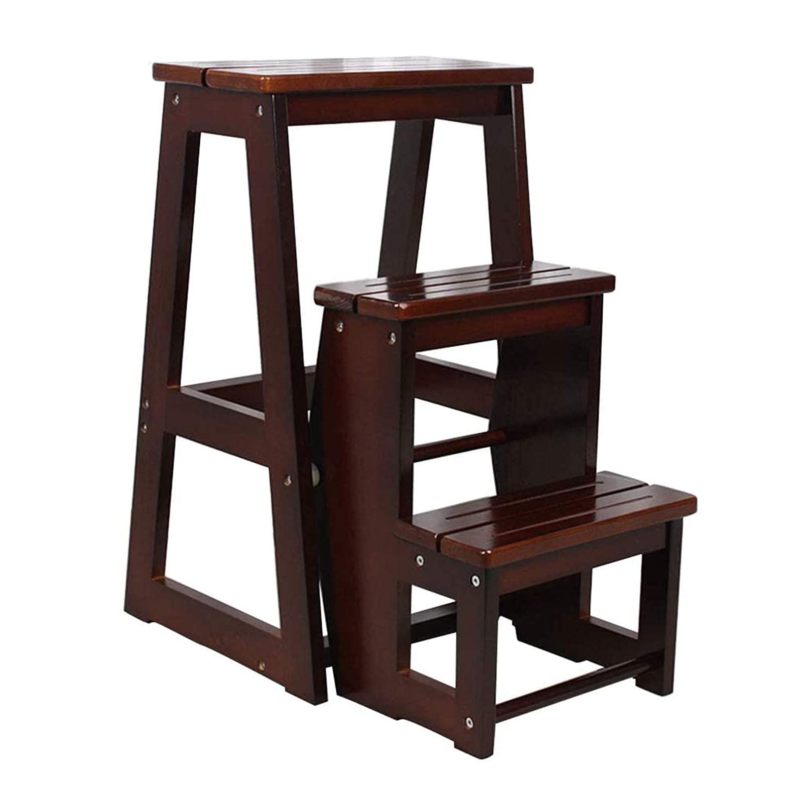 Chaise plantes racks et tabouret escalier en pin 3 étapes pliable