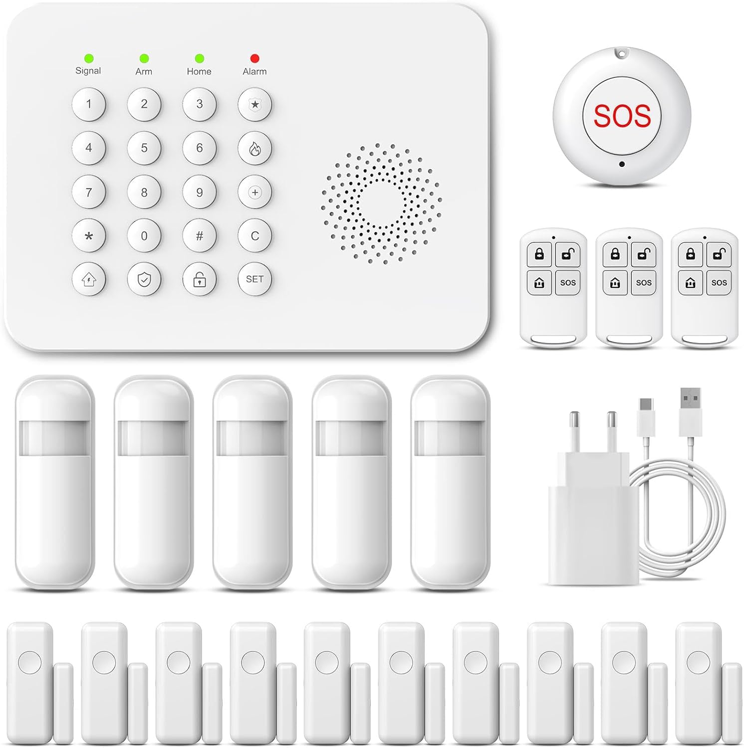 XNY A02 4G Funk Alarmanlage Haus Set, WLAN Alarmanlage Wohnung mit APP