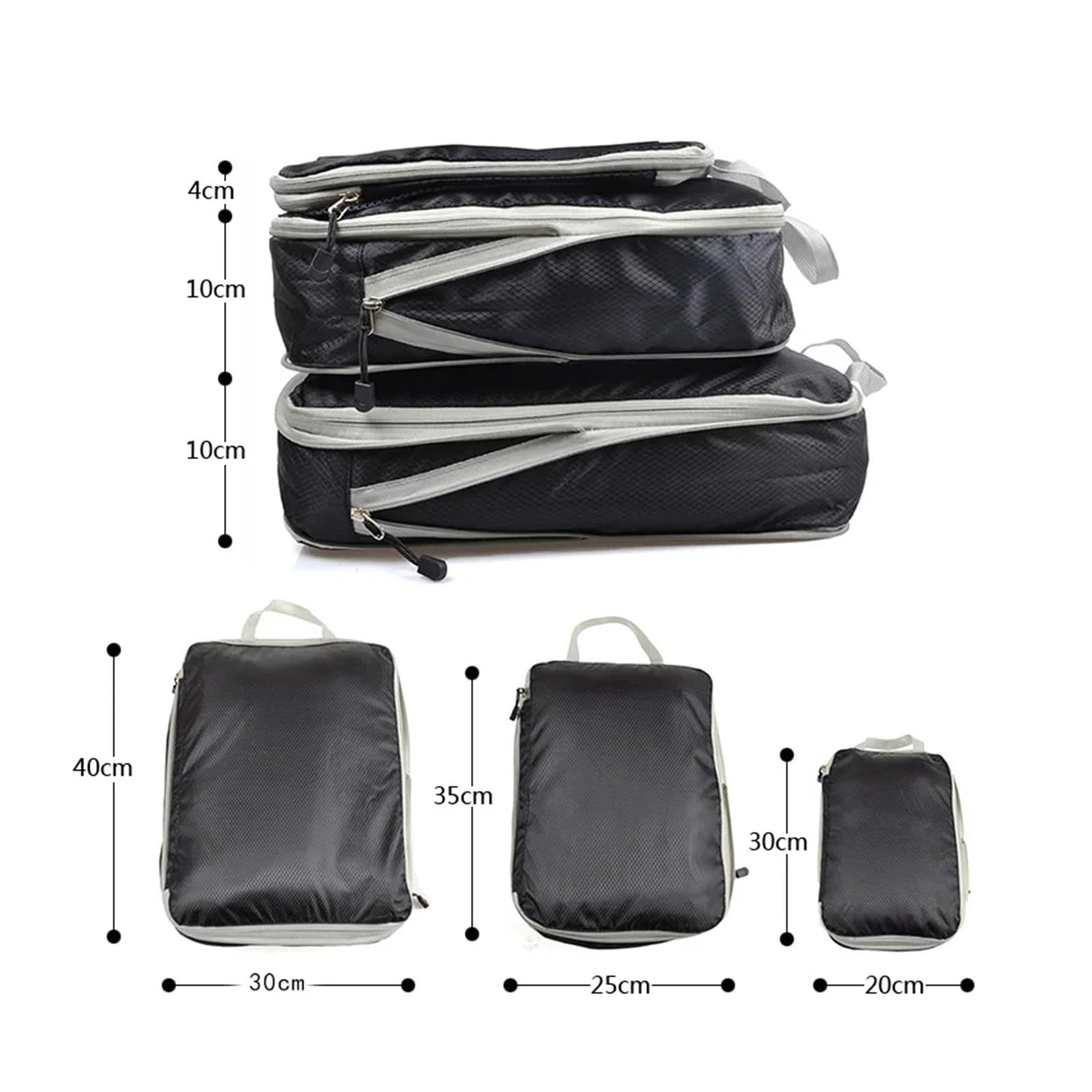 Set organizer per bagagli Borsa da viaggio con cubi di imballaggio comprimibili, pieghevole, impermeabile, valigia da viaggio in nylon portatile con organizer for bagagli a mano