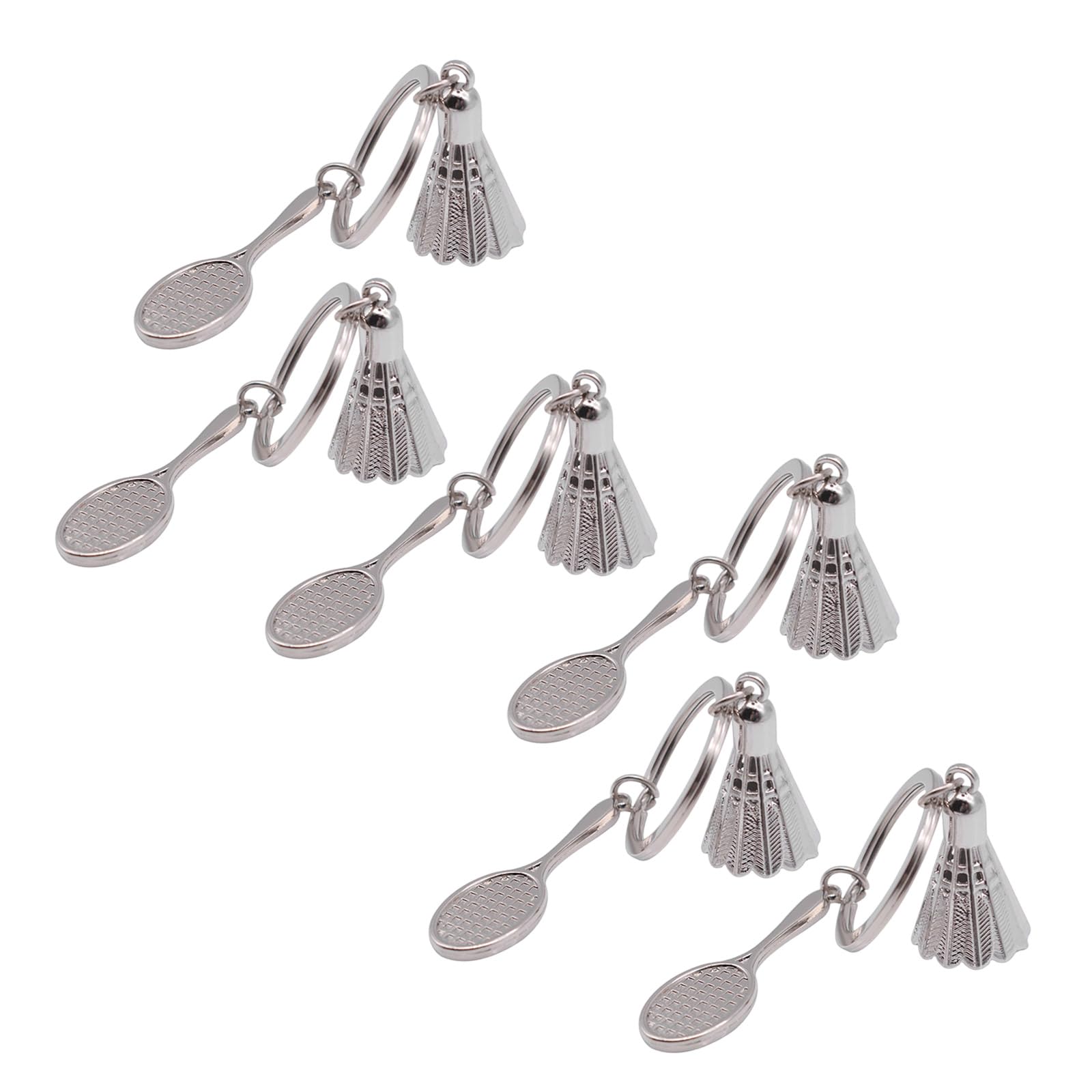 Yazhuq 6 Pcs Badminton Keychain Shuttlecock Keying Pendant Car Chain Badminton Racket Hanging Ornaments Bag Decorations