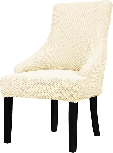 Vista 53 de Lellen Funda elástica para silla con respaldo de ala, funda reutilizable para silla lateral con respaldo de ala, fundas para sillas de comedor, 02