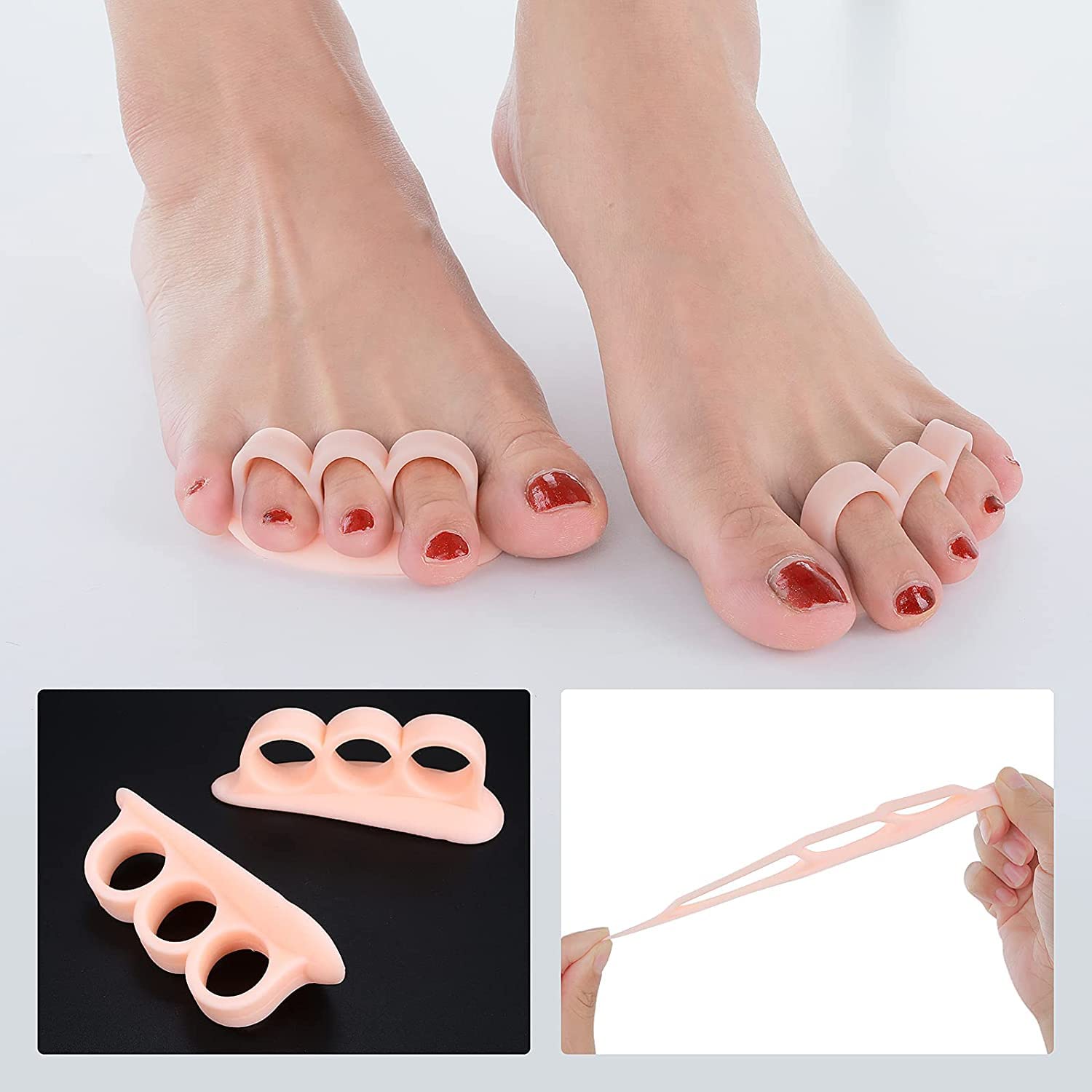 6 Stück HAMMER Toe Kissen – Hammer Zehen Gel Pads Corrector & Straightener für Gelockt, gebogen, Klaue und Mallet Zehen Relief – Rechts & links Gel Kissen Unterstützung Wappen