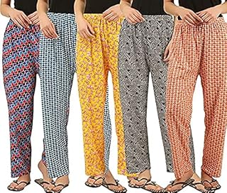 RAGINI V Women &amp; Girls Track Pant Lower Pajama Cotton Printed Lounge Wear Soft Cotton Night Wear (Pack of 5) Multicolor