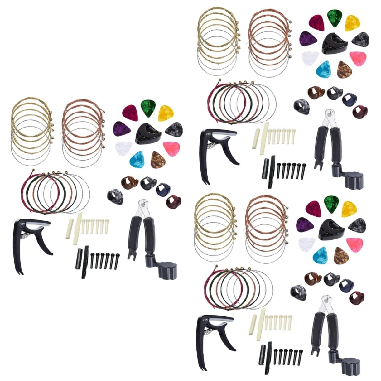 BESTonZON 3piezas Kit De Accesorios Para Guitarra Juego De Puente Cejuela Selleta Enrollador De Cuerdas y Púas Para Reemplazo y Mantenimiento De Cuerdas De Guitarra