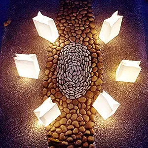 lightsfever-50pcs Luminaries with Lights luminaria Light up LED Luminary Bags White Paper Bags for Diwali Decorations, Decor(Warm White)