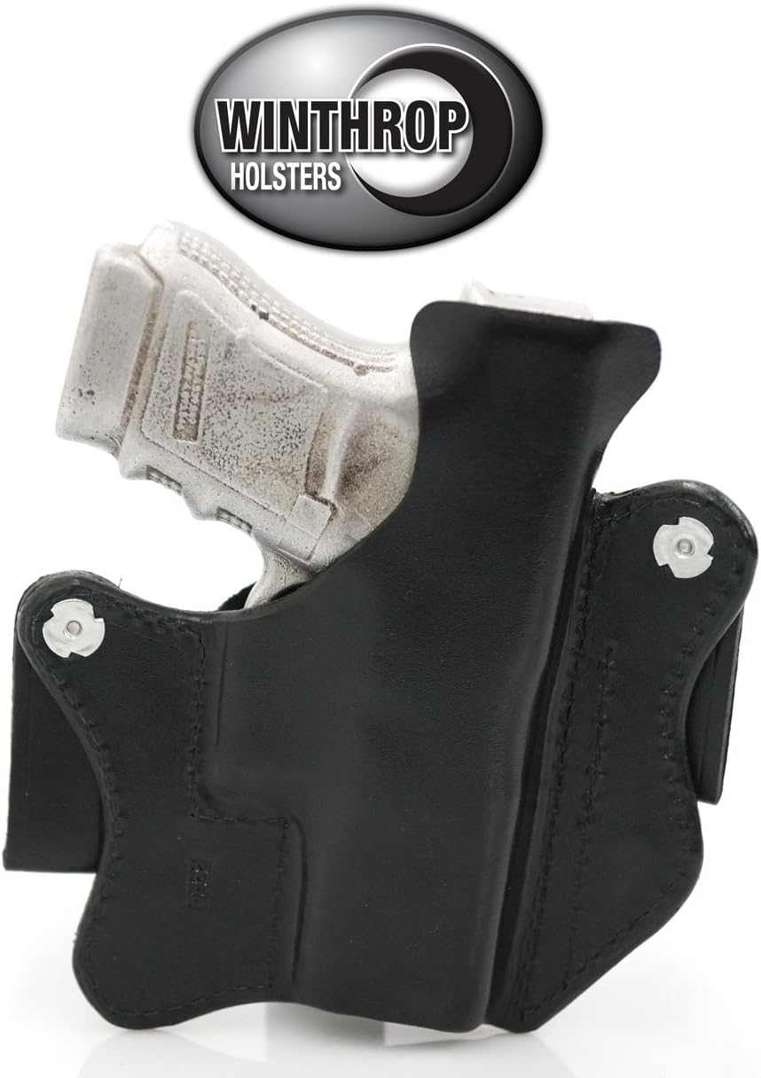 Winthrop Holsters IWB Covert Dual Snap Black Leather Holster