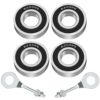 YOXUFA Front Rear Mini Bike Wheel Bearings Replacement for Coleman Minibike CT200U CT200U-EX BT200X Baja Warrior MB200 MB165 Massimo Predator 212cc 196cc 6.5hp Powersports Parts 6202RS Bearings