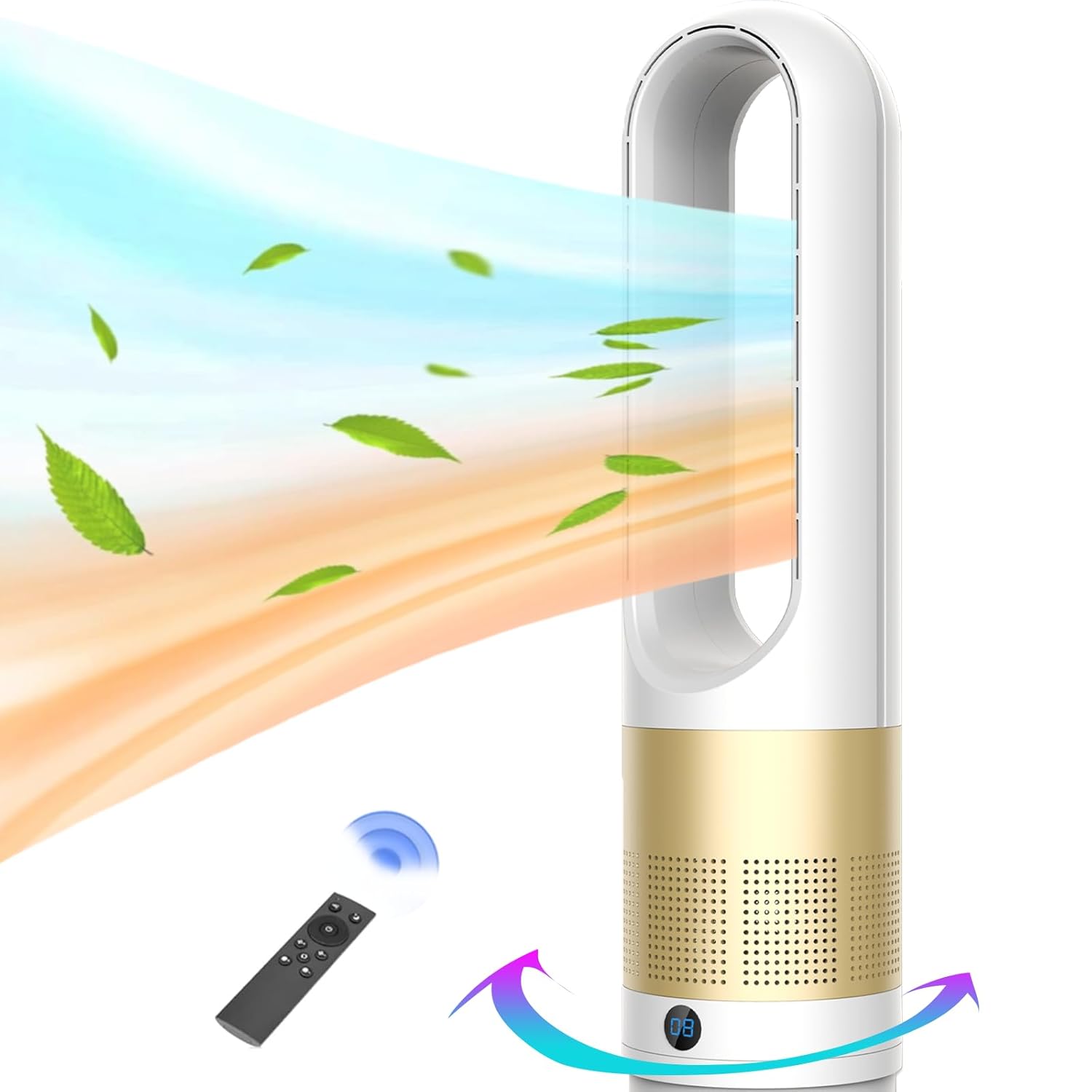 Bladeless Heater and Fan Combo 1400 Watt Heater Fan and 40 Watt Cold Fan 80 Oscillating Fan All