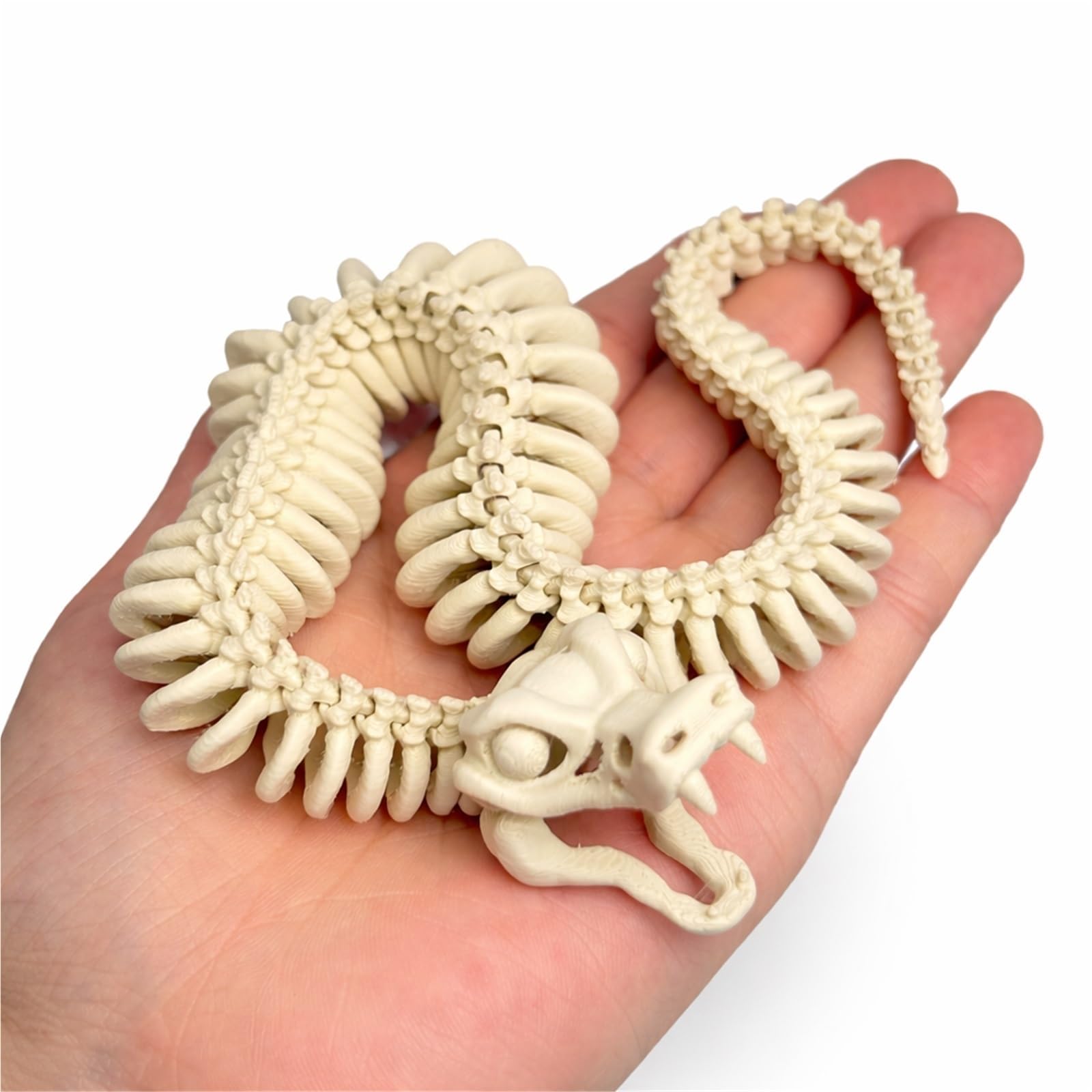 CASOME 3D Printed Articulated Snake Model – Highly Realistic Flexible Skeleton with Movable Joints & Jaw, Unique Poseable Skeleton Decoration for Fish Tank, Home & Office(A,58cm)