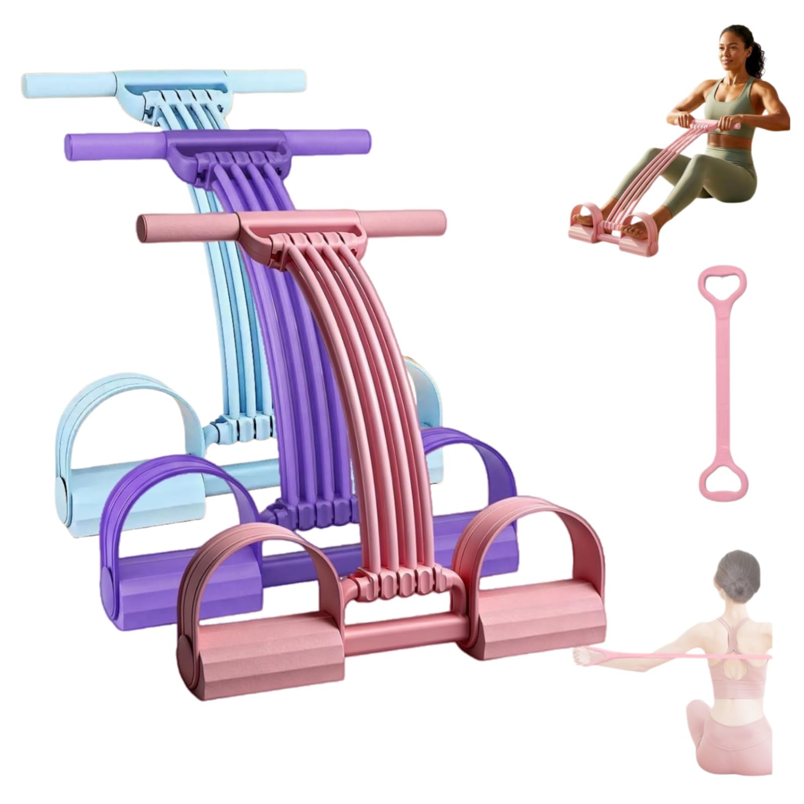 Widerstandsband Mit Griff,Upgrade 3-In-1 Multifunktions Expander, Hohe Elastizität Verstellbarer Widerstand 8 Röhren Resistance Bands, Fitnessbänder Für Yoga,Pilates