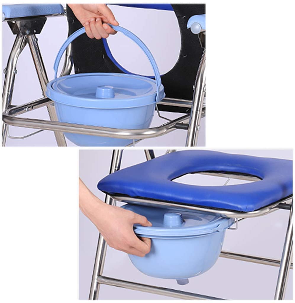 Faltbarer Toilettenstuhl, Toilettensitz, Badewanne, Toilettensitz mit Rückenlehne und Armlehnen, tragbarer und Leichter Duschstuhl für Erwachsene (Rosa A)