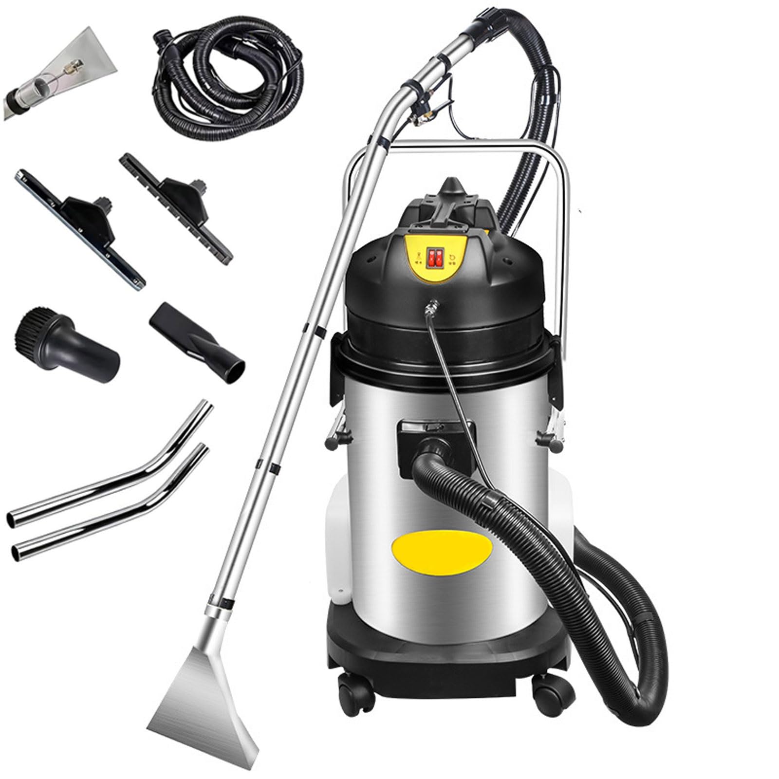 Machine de nettoyage de tapis commerciale – Aspirateur humide et sec avec double réservoir d'eau pour un nettoyage efficace des tapis et canapés