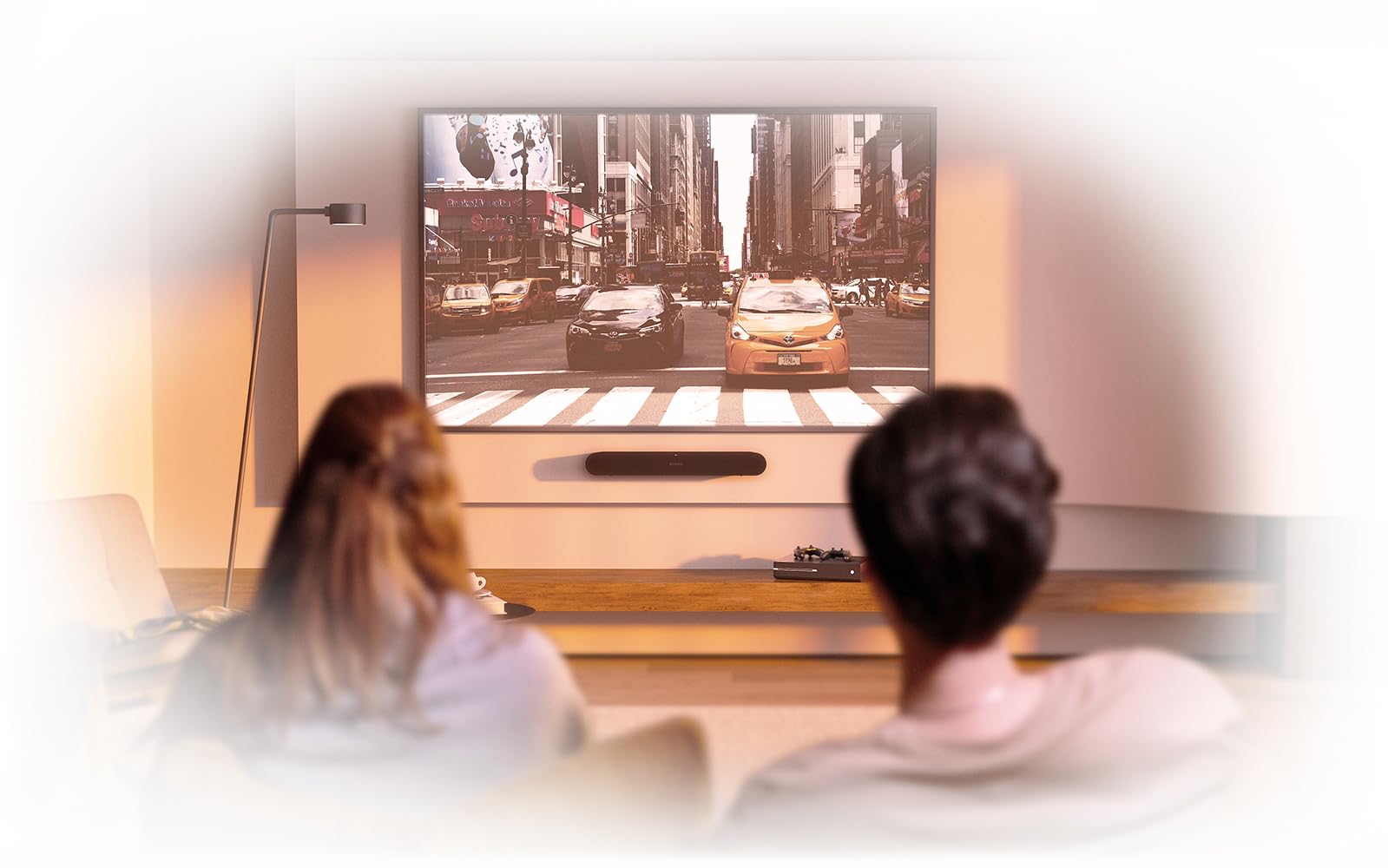 myWall Uchwyt soundbar HS26L do Sonos® Ray Soundbar, uchwyt ścienny o smukłej konstrukcji, odległość od ściany tylko 14 mm, obciążenie do 2 kg