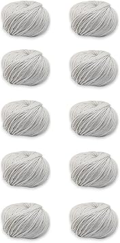 Double Knit-Weight DK, 100% Superwash Fine Merino Wool Knitting and Crochet Yarn, 10 x 50g Balls - Purely Merino DK 3304 Grey Blue