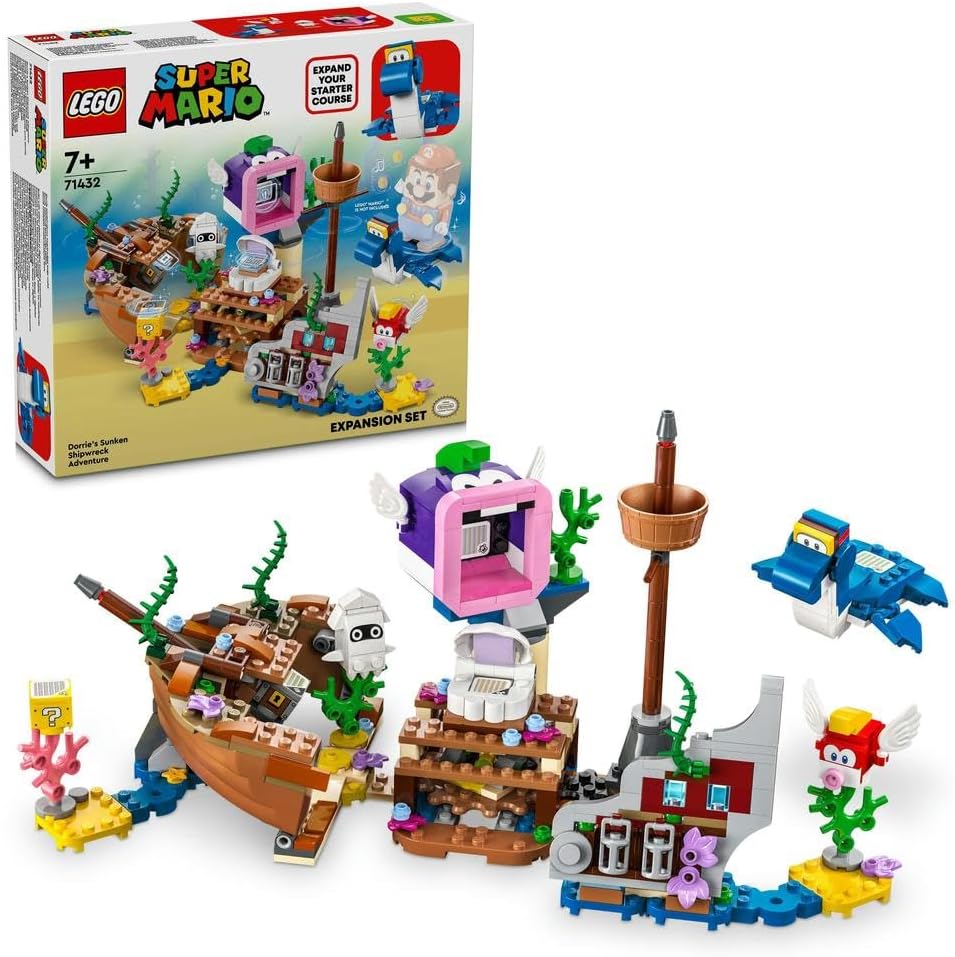 Super Mario Dorrie's Sunken Shipwreck Adventure Expansion Set, Collectible Toy for 7 Plus Year Old Boys, Girls & Kids, Ramadan Gift for Gamers 71432