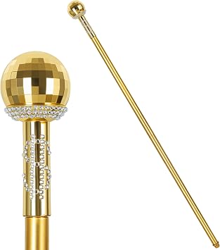 Vintage Walking Cane,Plastic Vintage Staff Prop Gold Walking Stick Costume Accessories,Halloween Staff Cosplay Party