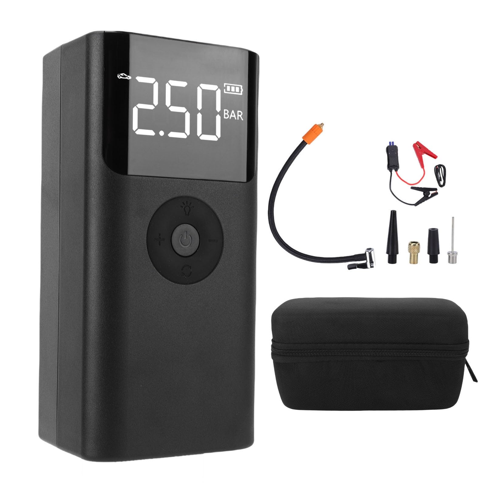 Arrancador Portátil para Coche, Batería de 12000 MAh con Compresor de Aire de 150 PSI y 3 Modos LED, para Coches, Camiones, Motocicletas, Barcos, Autocaravanas, Vehículos