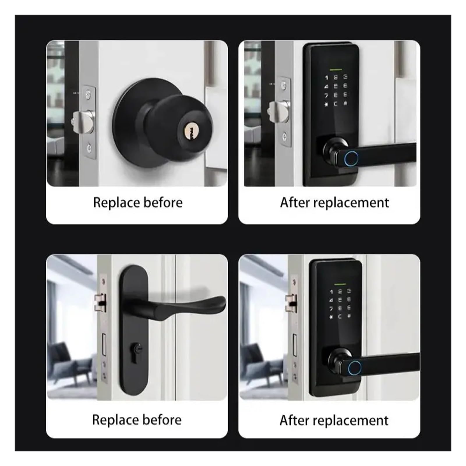 Cerradura de puerta Digital WIFI Tuya, contraseña de huella(Standard 5050)