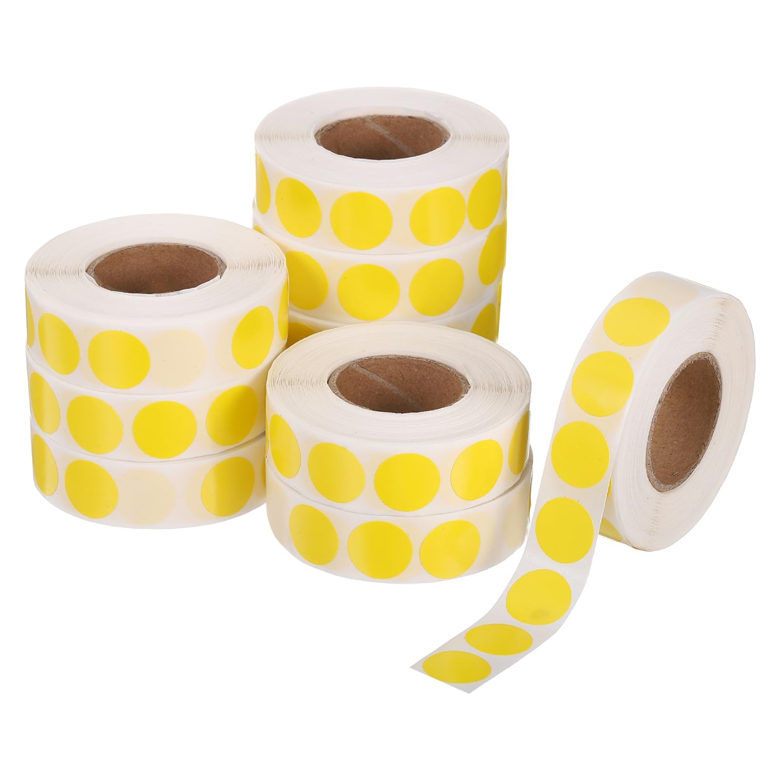 PATIKIL 10000Pcs 10 Roll Colored Dot Stickers, 0.5" Circle Stickers Self Adhesive Circle Price Tag Coding Label for Office Business Yard Sale Garage Sale Home Decor, Yellow