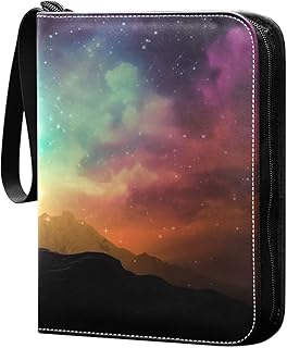 Kigai Wolf Trading Card Binder with Sleeves PU Leather Holds 400 Cards,Double Sided Trading Card Folder with Zipper Collection Binder Album Book Case for Boys Girls