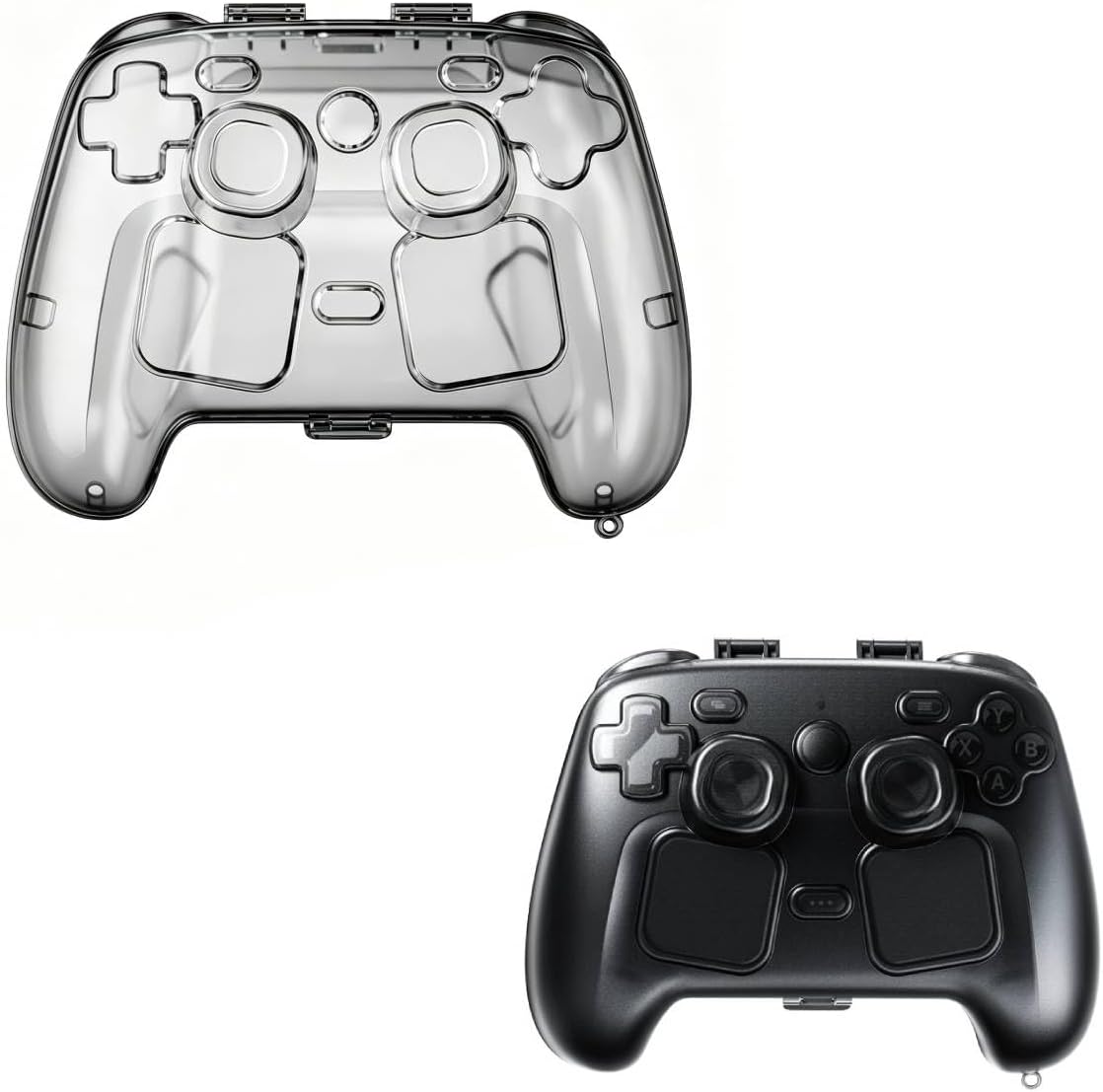 Protective Cover Case for Steam Controller 2, Hard Shell Protector Sleeve Case Anti-Drop Shockproof Storage Box Display Stand for Steam Controller 2 Accessories (Transparent Black)
