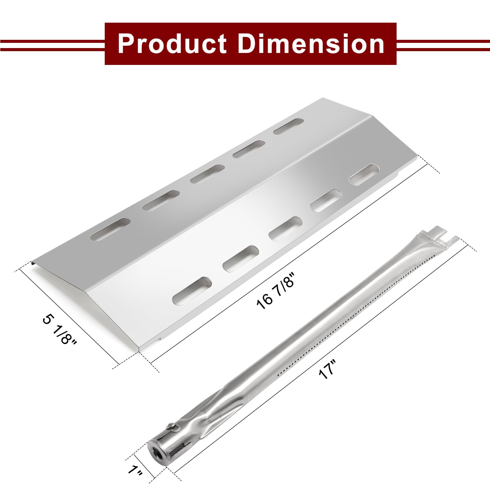 Grillbrenner-Rohre Edelstahl 43,2 Cm – 5er-Pack, Ersatz Für Ducane & Meridian Serie Grillmodelle
