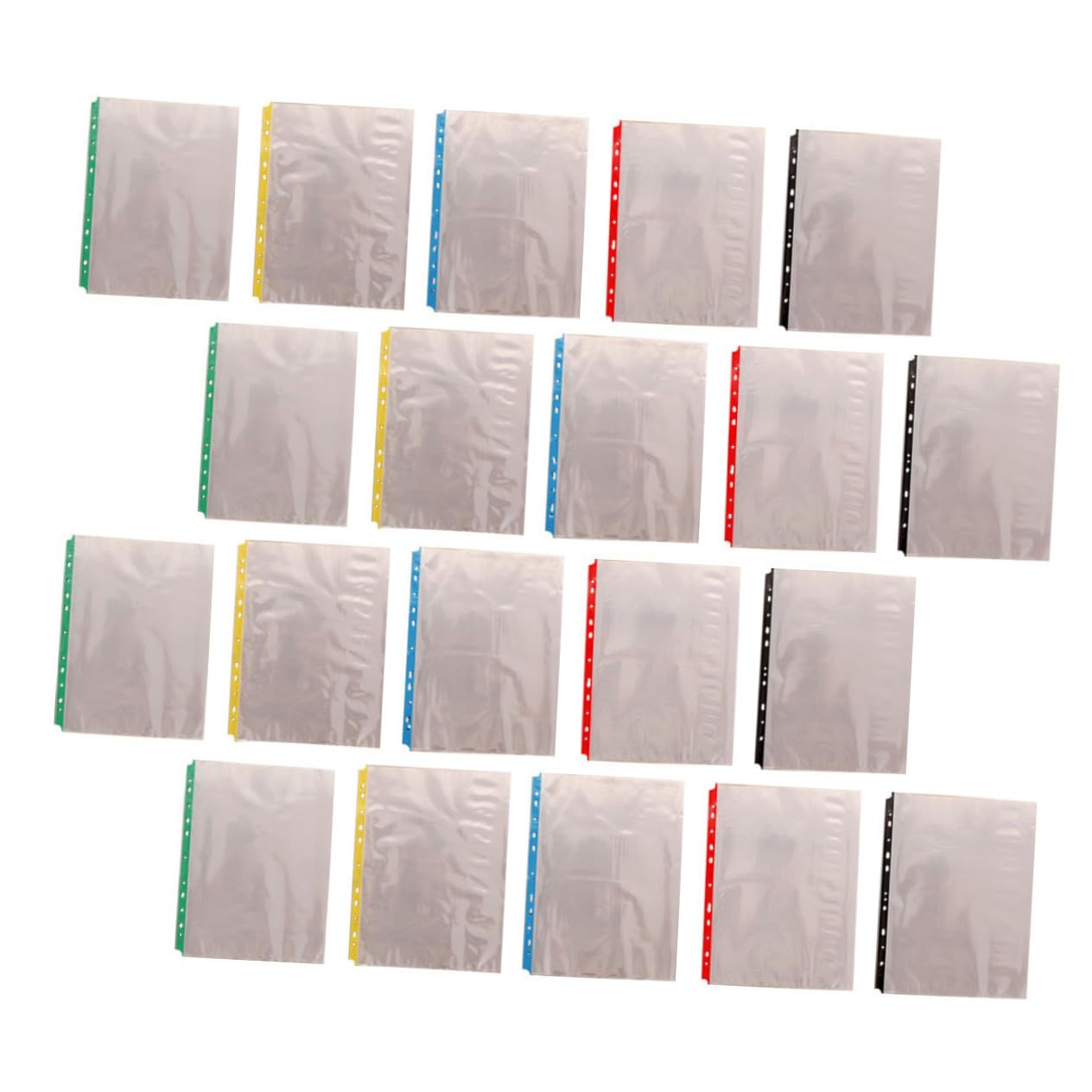 Zerodeko Protège-feuilles A4 Transparent à 11 Trous en Pp, Pochette pour Classeur, Lot de 100 Pièces, pour Collecter et Ranger Documents Travail L'école
