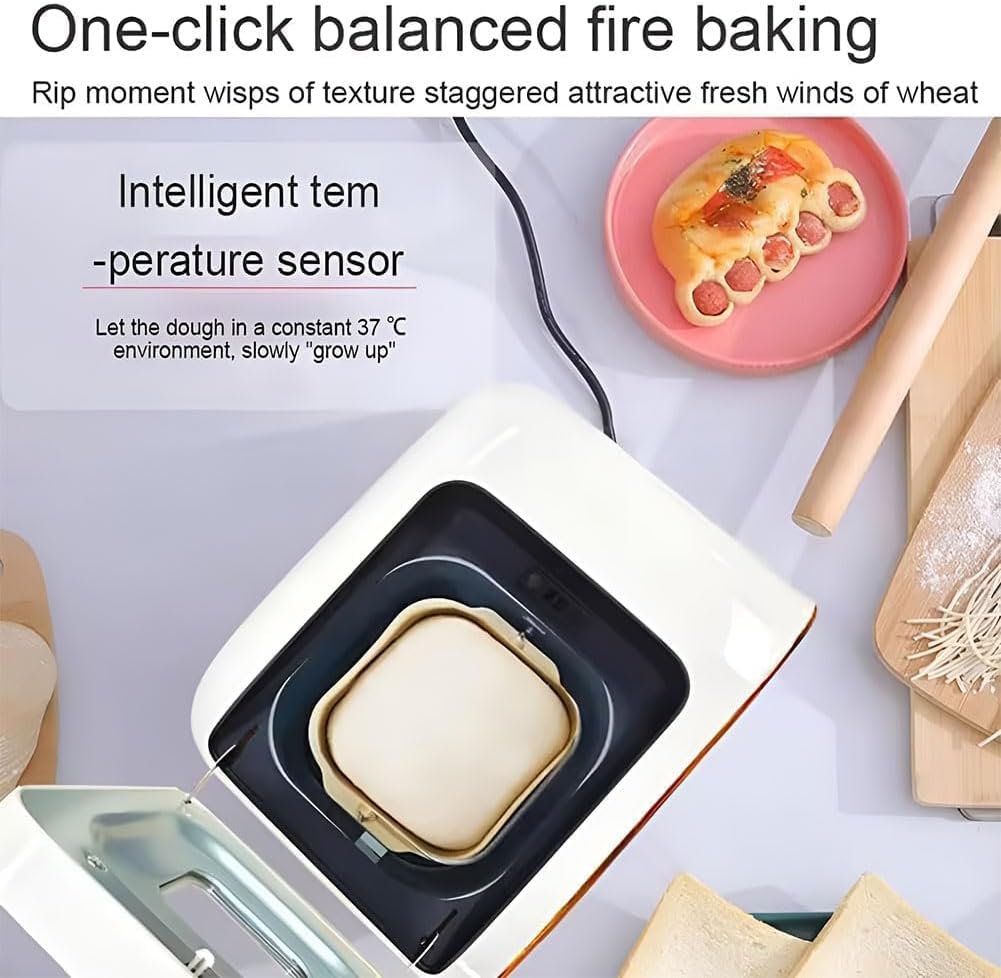 1.32lb Smart Bread Maker, 13-in-1 Automatic Bread Machine Stainless Steel with Ceramic Pan,15h Timer&1h Keep Warm