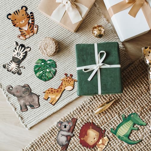 Geetery GEETERY-CREATURES-0834 12 Pcs Woodland Animals Wooden Animal Cutout Shapes Forest Painted Woodland Baby Shower Decorations Woodland Creatures Wood Table Centerpieces thumb #6