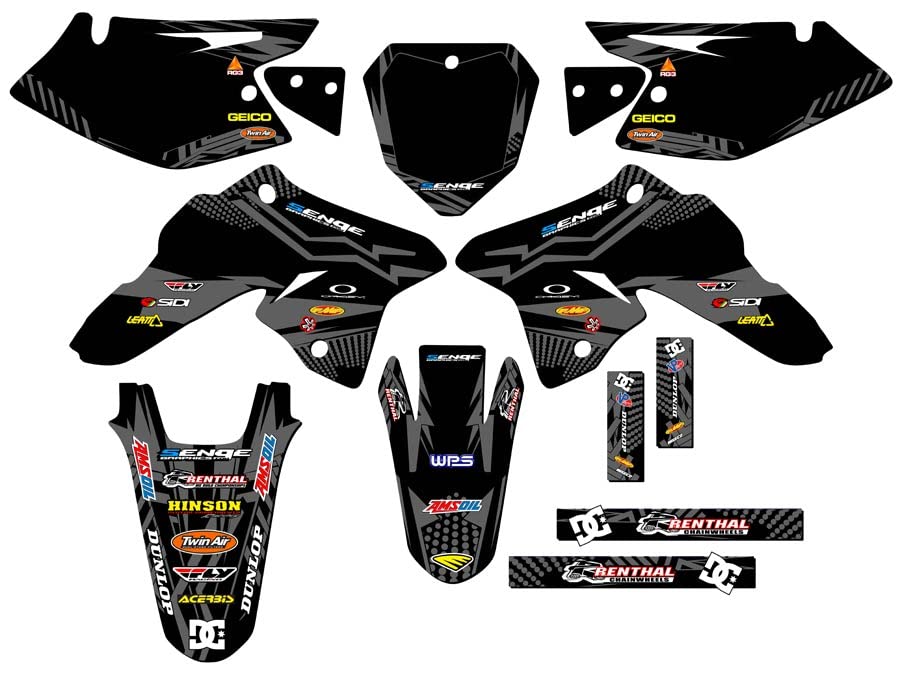 SUZUKI ブラックタンクとサイドパネルセット Amazon.com: 2008-2025 DRZ 125 Mayhem Black Senge Graphics Complete