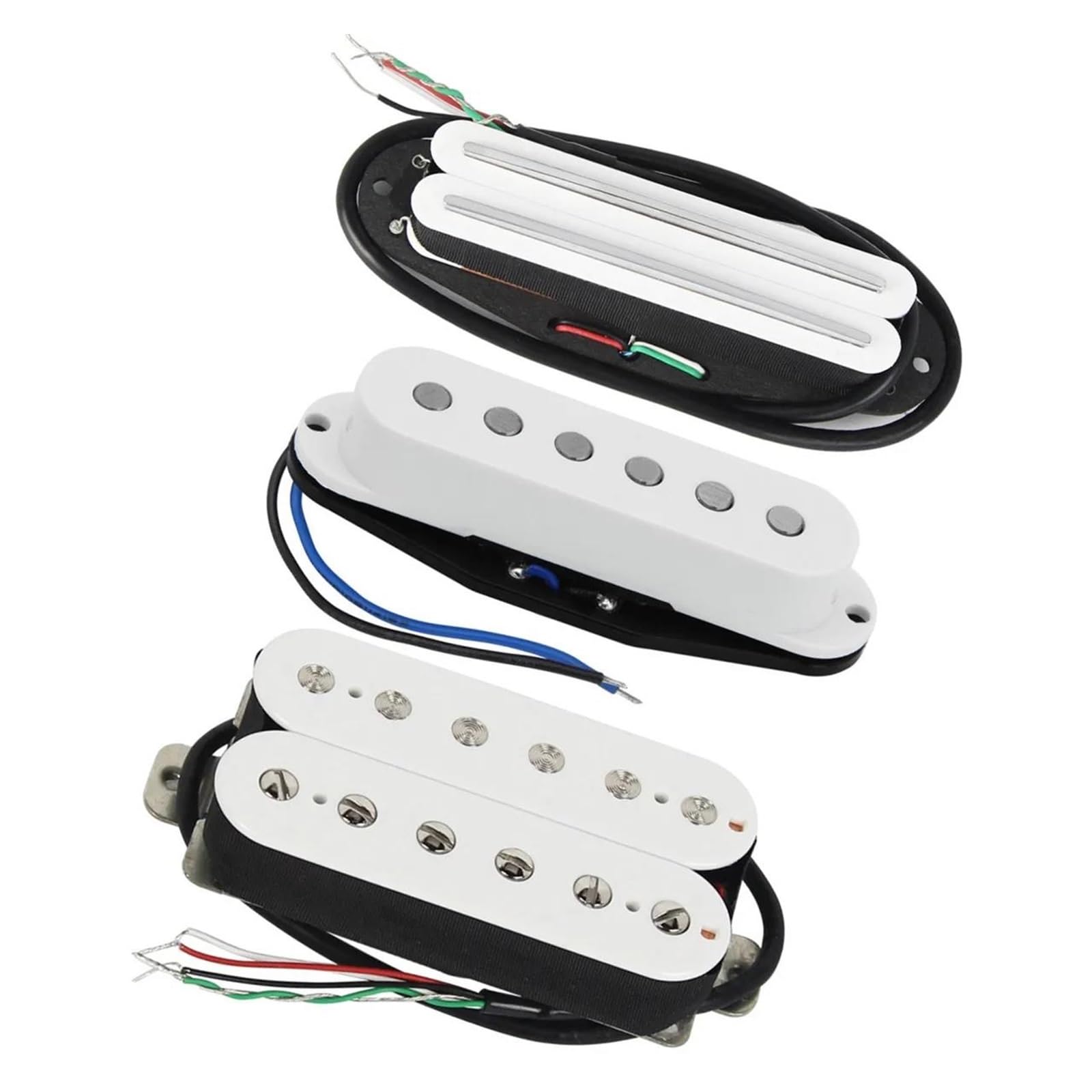 Przetwornik Gitary Elektrycznej 3 Częściowy Przetwornik Elektryczny Retro Alnico 5 SSH Z Podwójną Szyną Pojedynczy/hybrydowy(White Set)