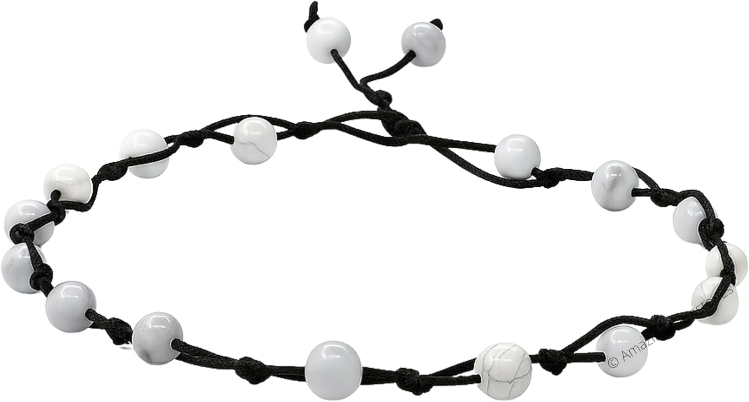 Amazing Gemstone Crystal Anklet Ankle Bracelets for Women - Waterproof Beaded Healing Crystal Anklets, Plus Size Chakra Gemstone Bead Anklet