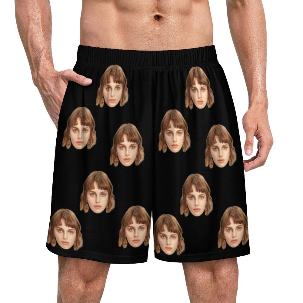 Custom Short Pajamas, Custom Face Pajamas, Personalised Pyjamas Shorts PJs Nightwear Loungewear Gifts, Personalised Women/Men Pajamas with Faces Photo