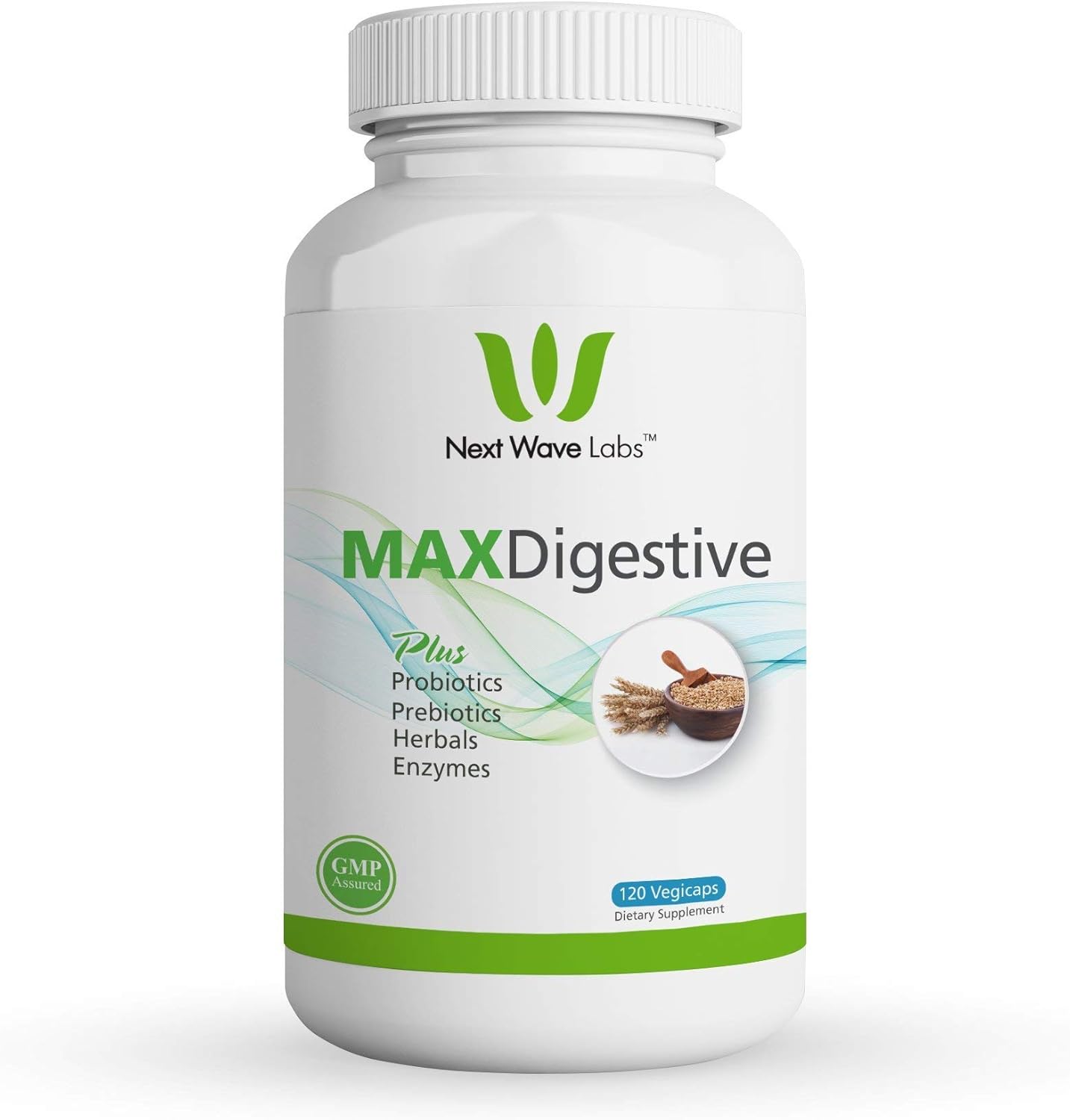 Next Wave Labs Max Digestive Plus Psyllium Husk, Probiotics, Prebiotics, Digestive