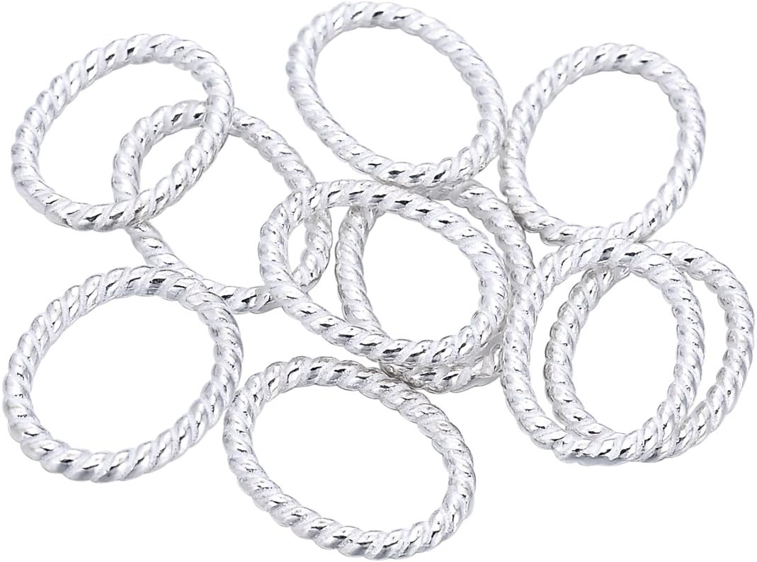 10pcs 925 Sterling Silver Oval Twist Jump Ring Wire Connector Findings DIY Jewelry Making 12mmx9.5mm