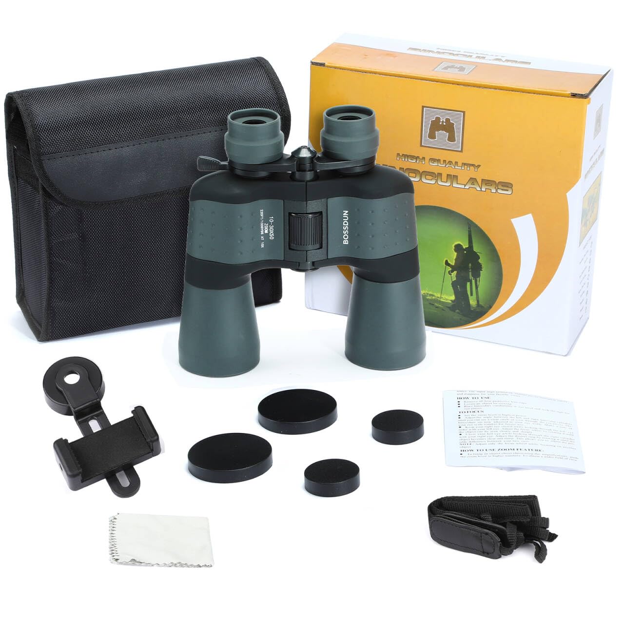 Jumelles 10x40 HD Étanches BOSSDUN - Prismes BAK4 FMC Pour Observation Oiseaux, Chasse, Sports Et Concerts