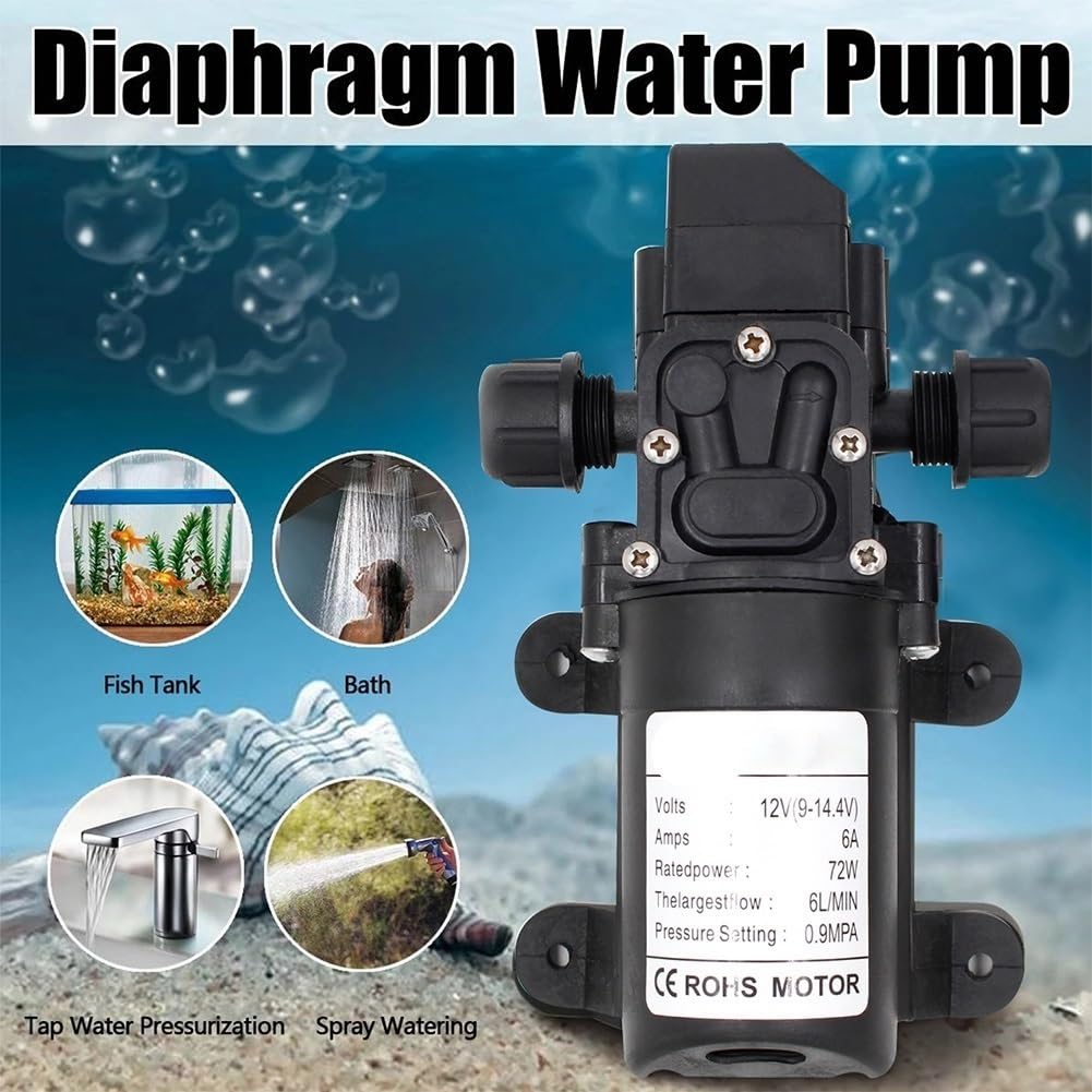 Pompy hydrauliczne, części i akcesoria 6 l/min wysokociśnieniowa membrana pompy wodnej mikro elektryczna pompka membranowa samozasysająca długotrwała ciągła pompa samozasysająca bezstopniowa (wątek