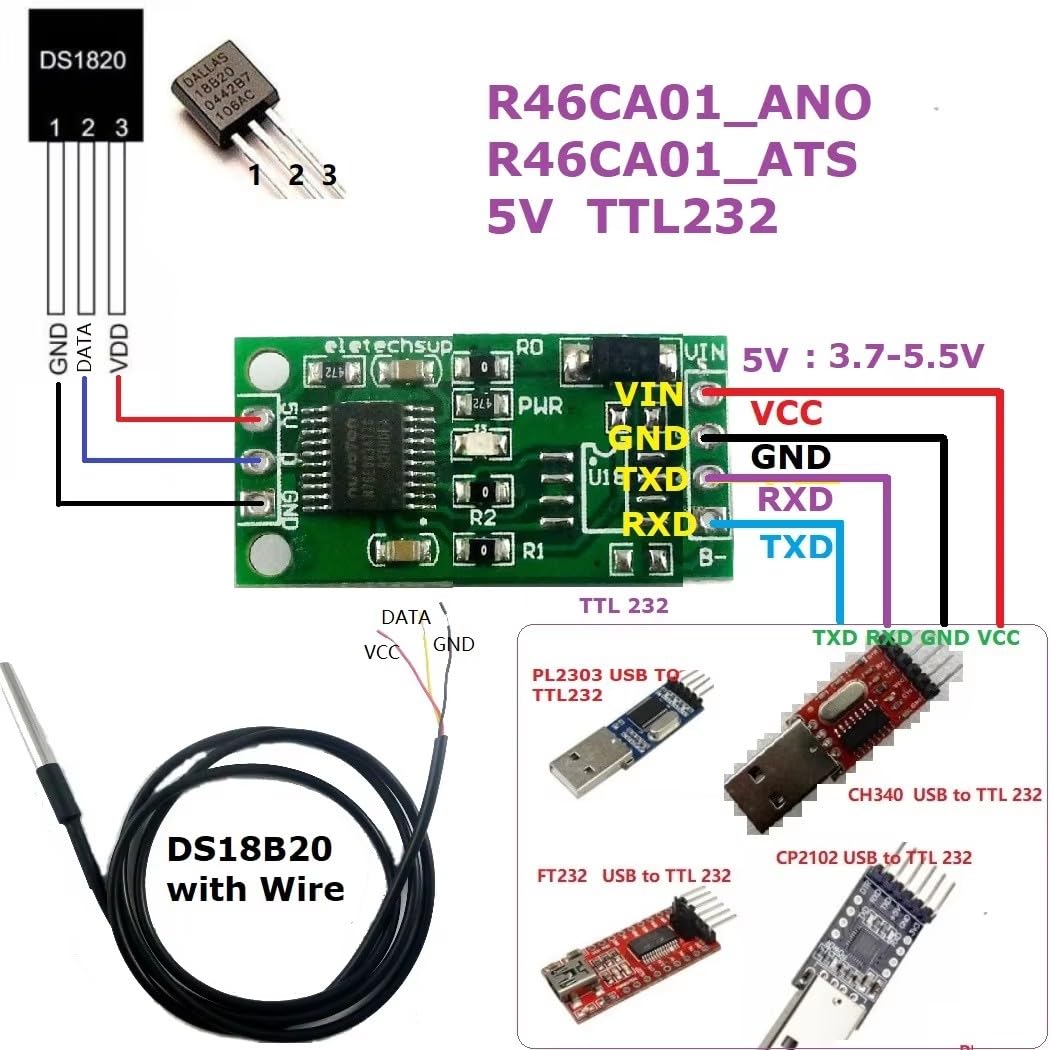 ESP32 C3 Expansion Board 4AI-4DO RS485 Relay Module 3.7-25V with MQTT Ethernet IoT for Arduino PLC Industrial Automation Smart Home DIY Projects (5V RS485 TS)