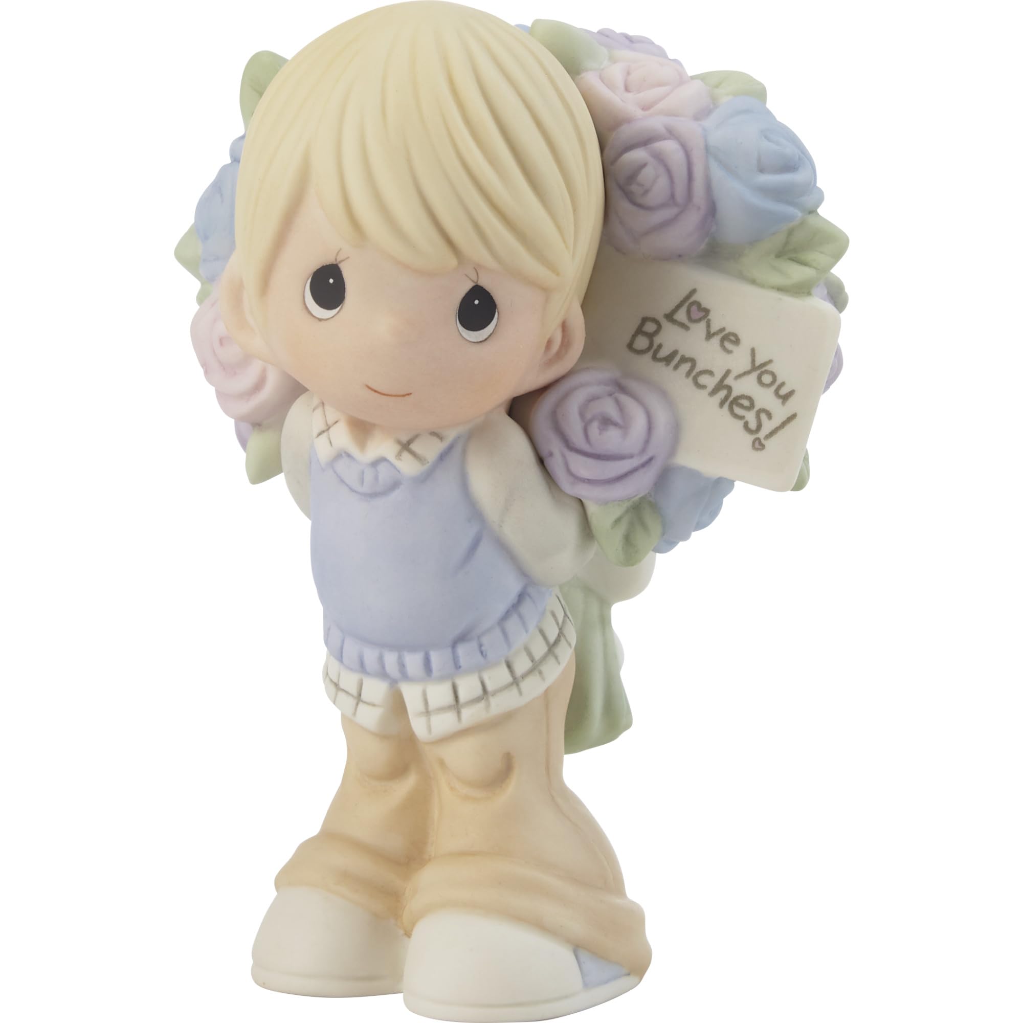 Precious Moments Boys White 216011 Love You Bunches Bisque Porcelain Figurine,