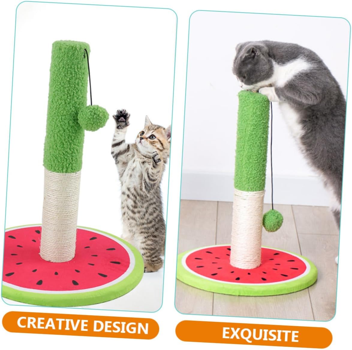 Sisal Cat Scratching Pillar Standing Scratcher Bite-Resist Cat Plaything for Indoor Interactive Climbing Supports Healthy Claws and Furniture Protection
