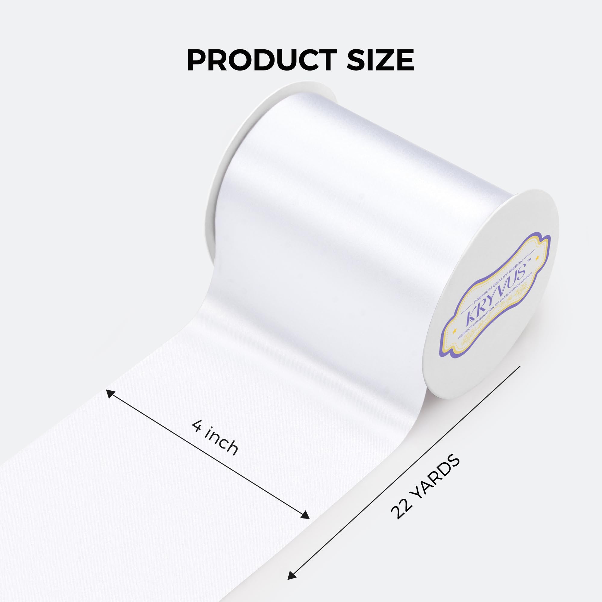 Kryvus White Satin Ribbon, 100mm x 20M Wide White Ribbon, Solid Large Ribbons for Cutting Ceremony Grand Opening - Image 2