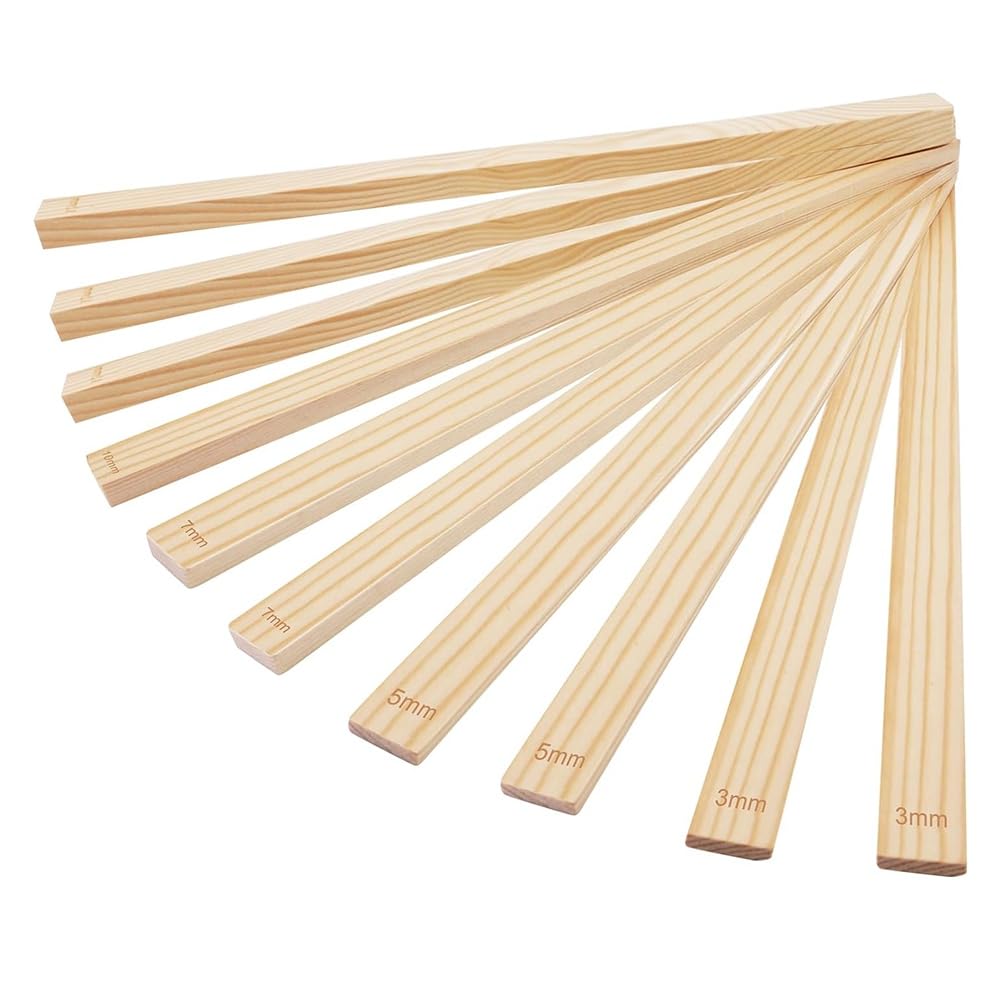 CTRLZS Pottery Rolling Pin Set - 10 Pieces in 5 Sizes for Polymer Clay and Pottery Pottery Teaching Tools with Thickness