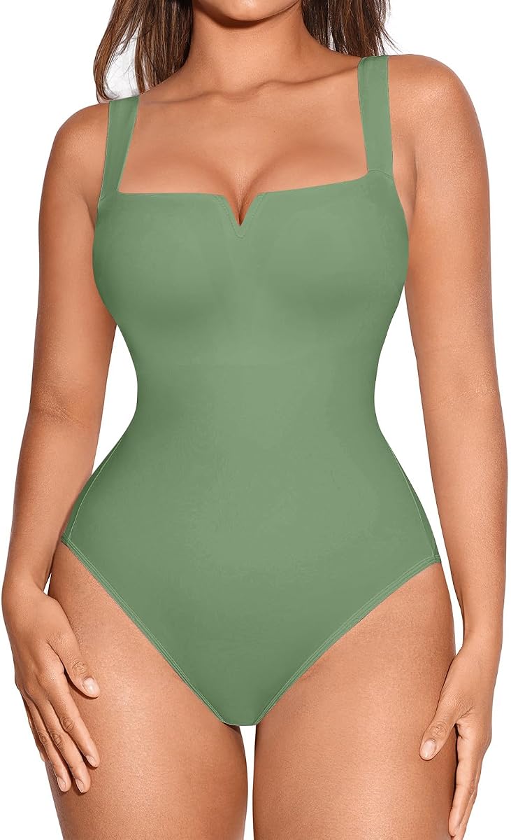 Shapewear Bodysuit Square Neck Sleeveless Tummy Control Tank Top